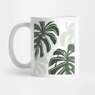 Green Monstera leaves pattern Mug